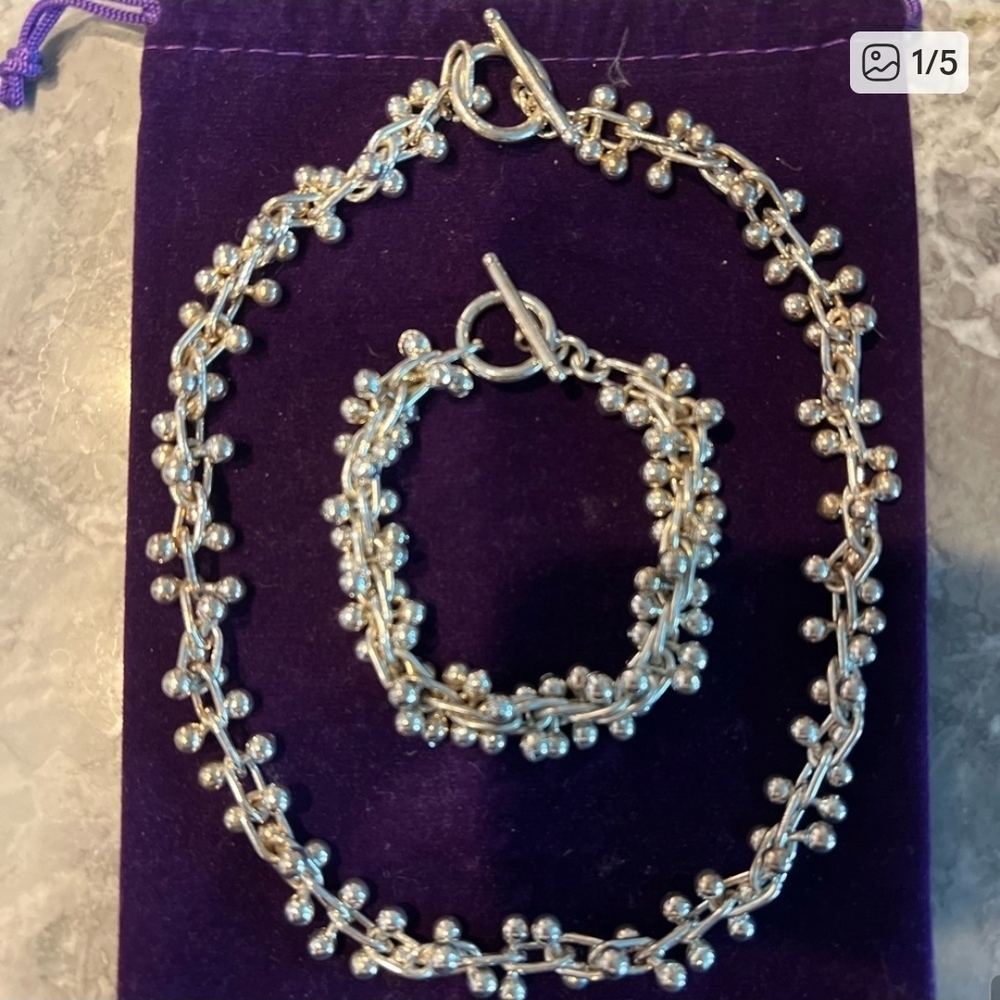 Elegant Silver plated Beaded Jewelry Set